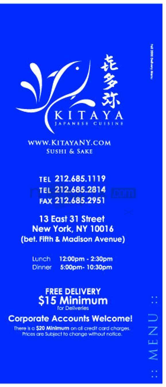 Kitaya - New York, NY menu_pic