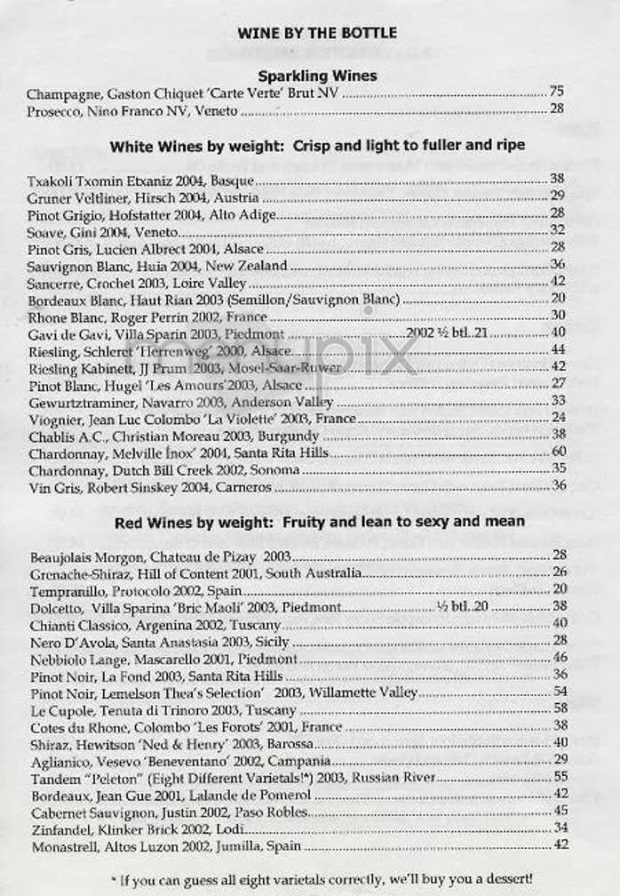 Kitchen & Cocktails - New York, NY menu_pic