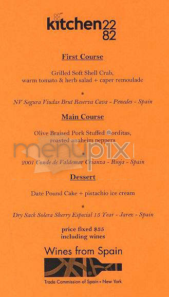 Kitchen 22 - New York, NY menu_pic