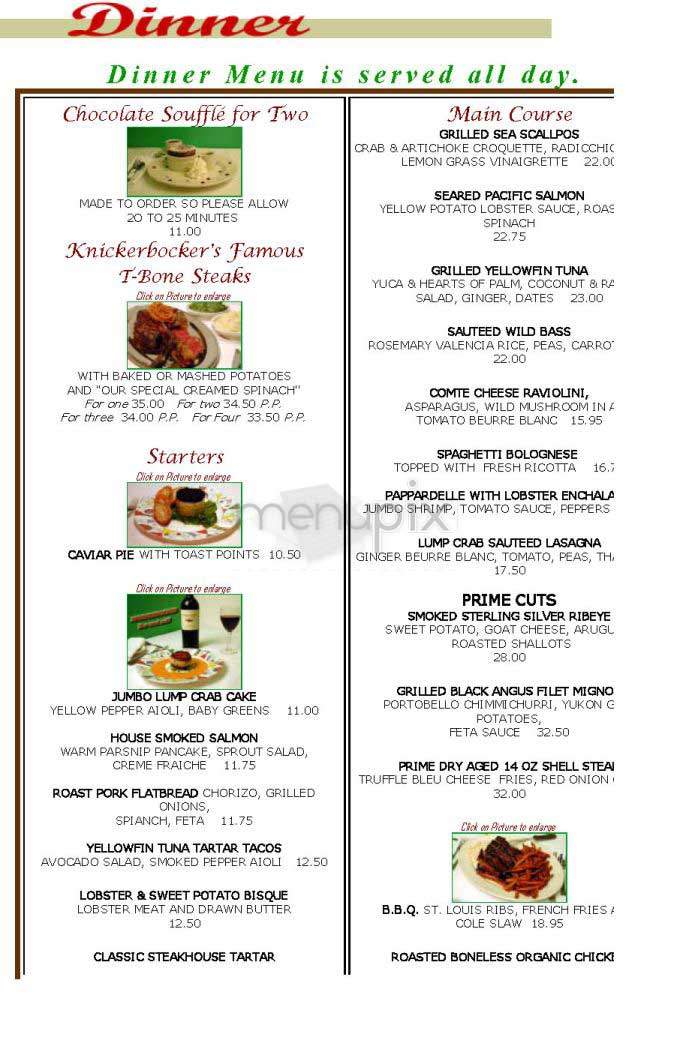 Knickerbocker - New York, NY menu_pic