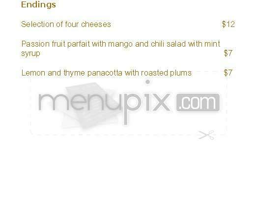 Knife and Fork - New York, NY menu_pic