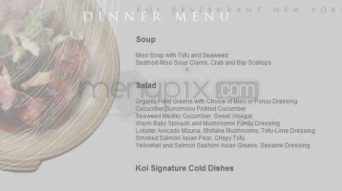 Koi - New York, NY menu_pic