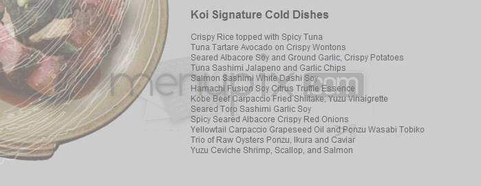 Koi - New York, NY menu_pic