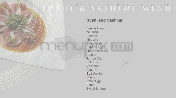 Koi - New York, NY menu_pic