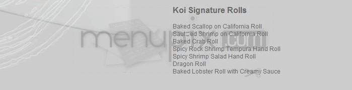 Koi - New York, NY menu_pic