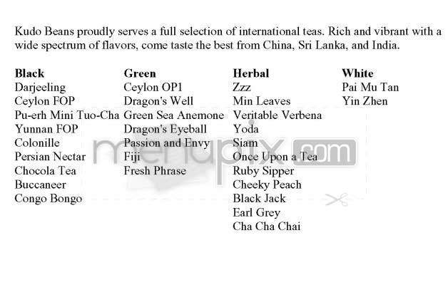 Kudo Beans - New York, NY menu_pic