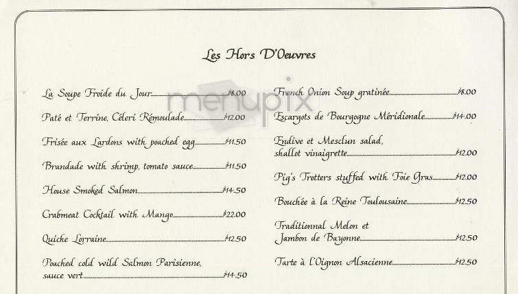 La Cote Basque (LCB) - New York, NY menu_pic