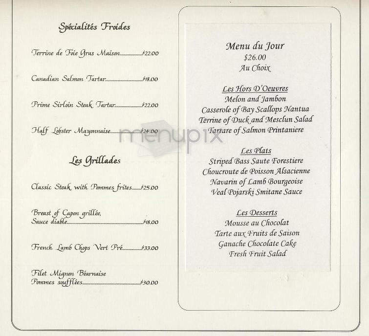 La Cote Basque (LCB) - New York, NY menu_pic