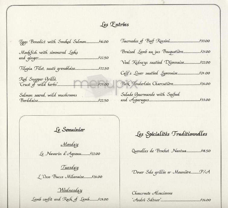 La Cote Basque (LCB) - New York, NY menu_pic