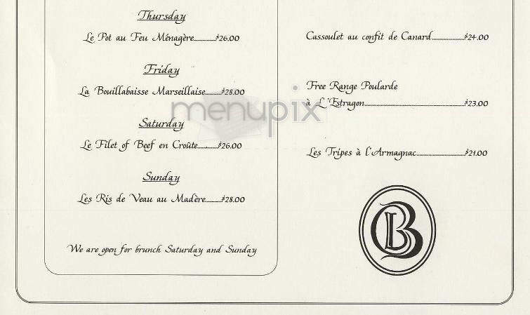 La Cote Basque (LCB) - New York, NY menu_pic