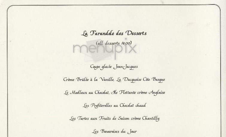 La Cote Basque (LCB) - New York, NY menu_pic