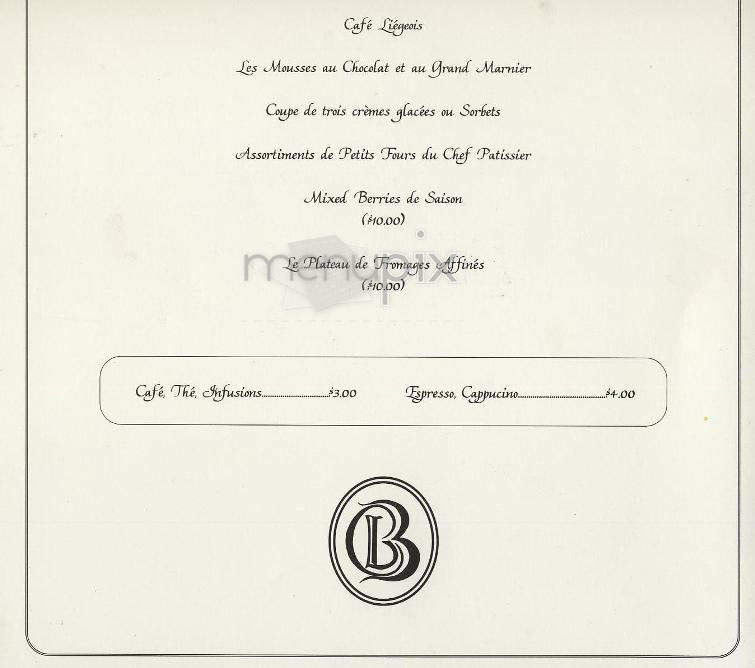 La Cote Basque (LCB) - New York, NY menu_pic