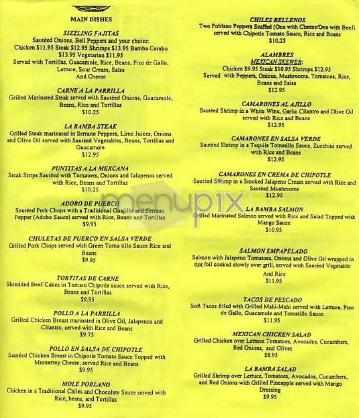 La Bamba - New York, NY menu_pic