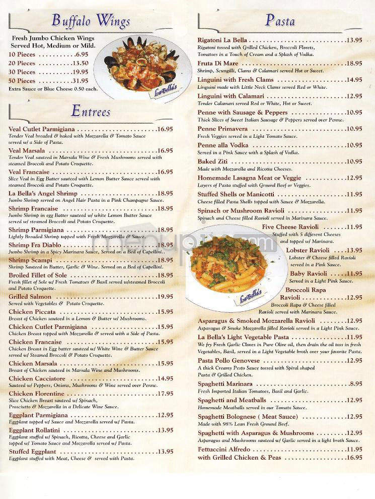 La Bella's - New York, NY menu_pic