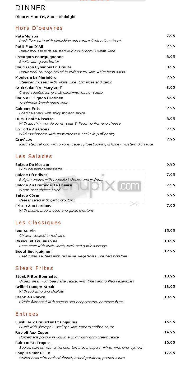 La Belle Vie - New York, NY menu_pic