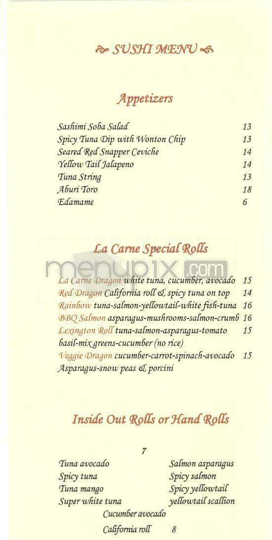 La Carne Gril - New York, NY menu_pic
