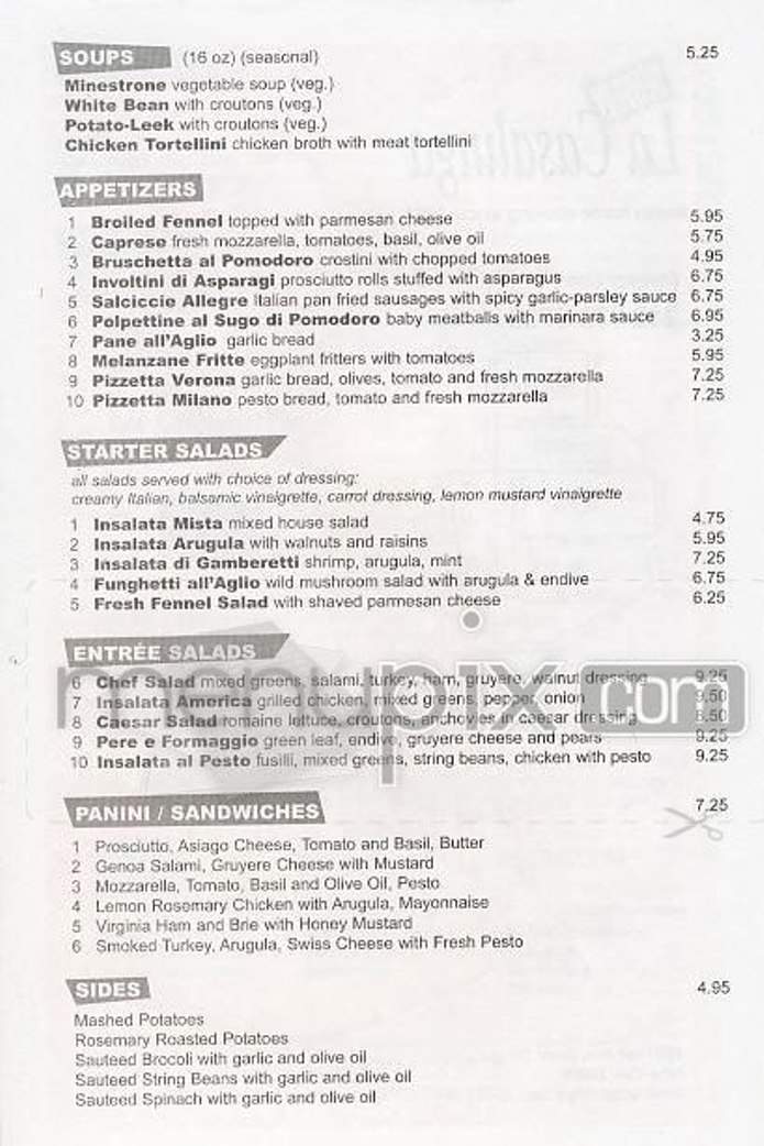 La Casalinga - New York, NY menu_pic