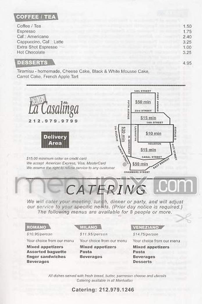 La Casalinga - New York, NY menu_pic