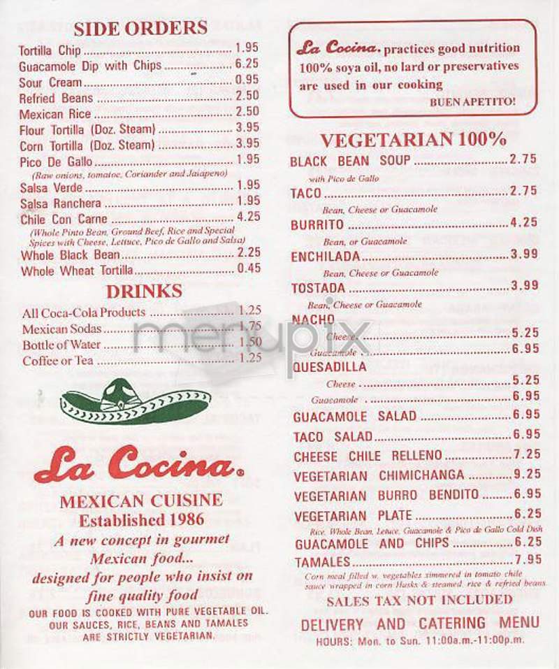 La Cocina - New York, NY menu_pic