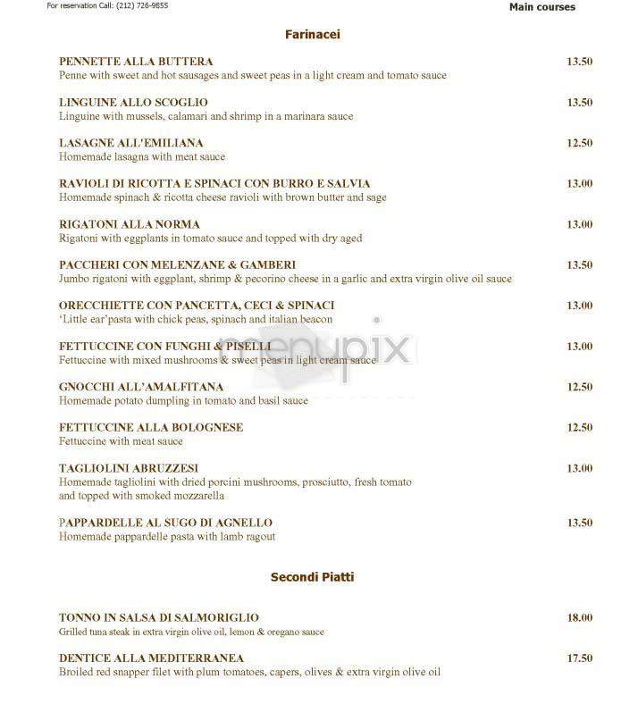 La Gioconda - New York, NY menu_pic