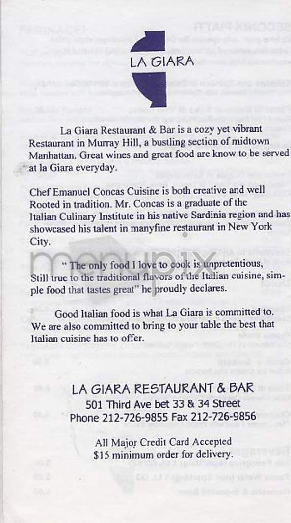 La Giara - New York, NY menu_pic