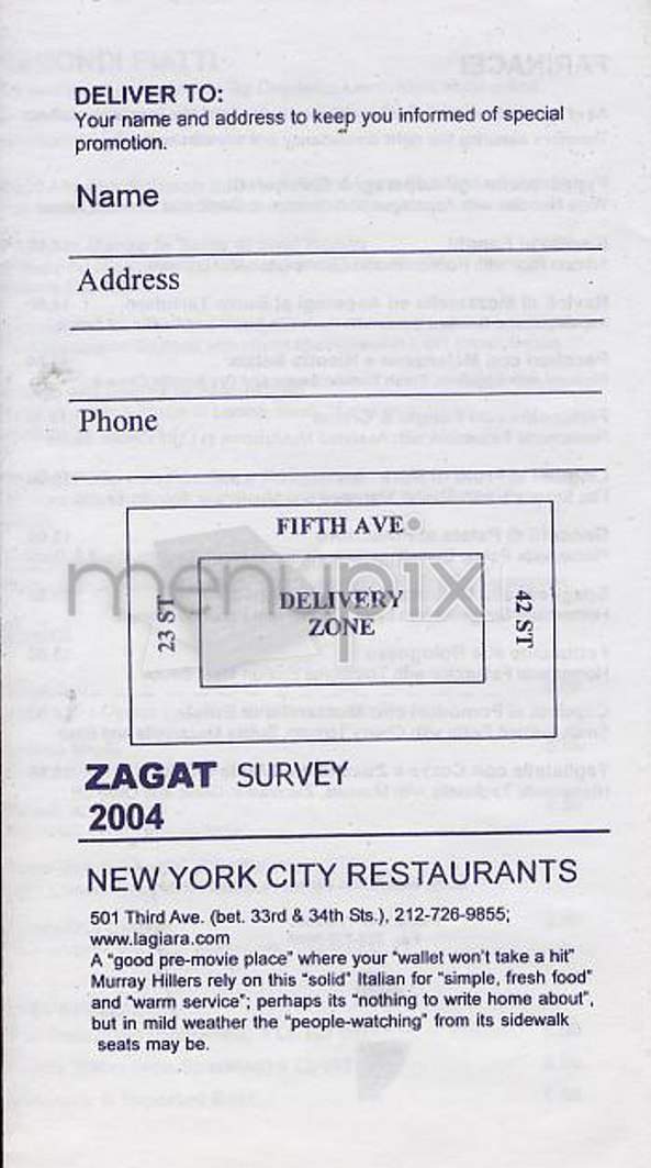 La Giara - New York, NY menu_pic