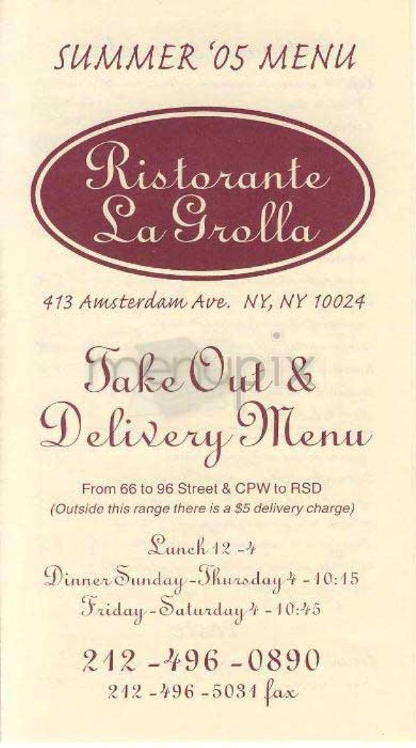 La Grolla Ristorante - New York, NY menu_pic