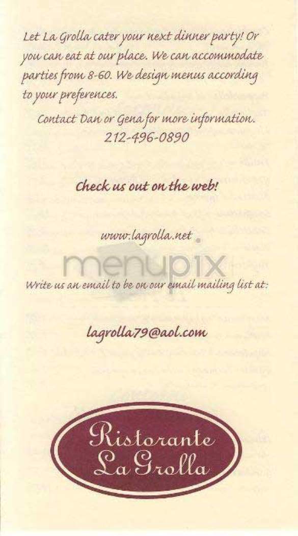 La Grolla Ristorante - New York, NY menu_pic