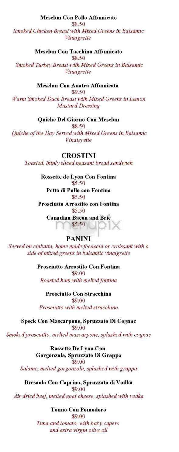 La Lanterna Caffe - New York, NY menu_pic