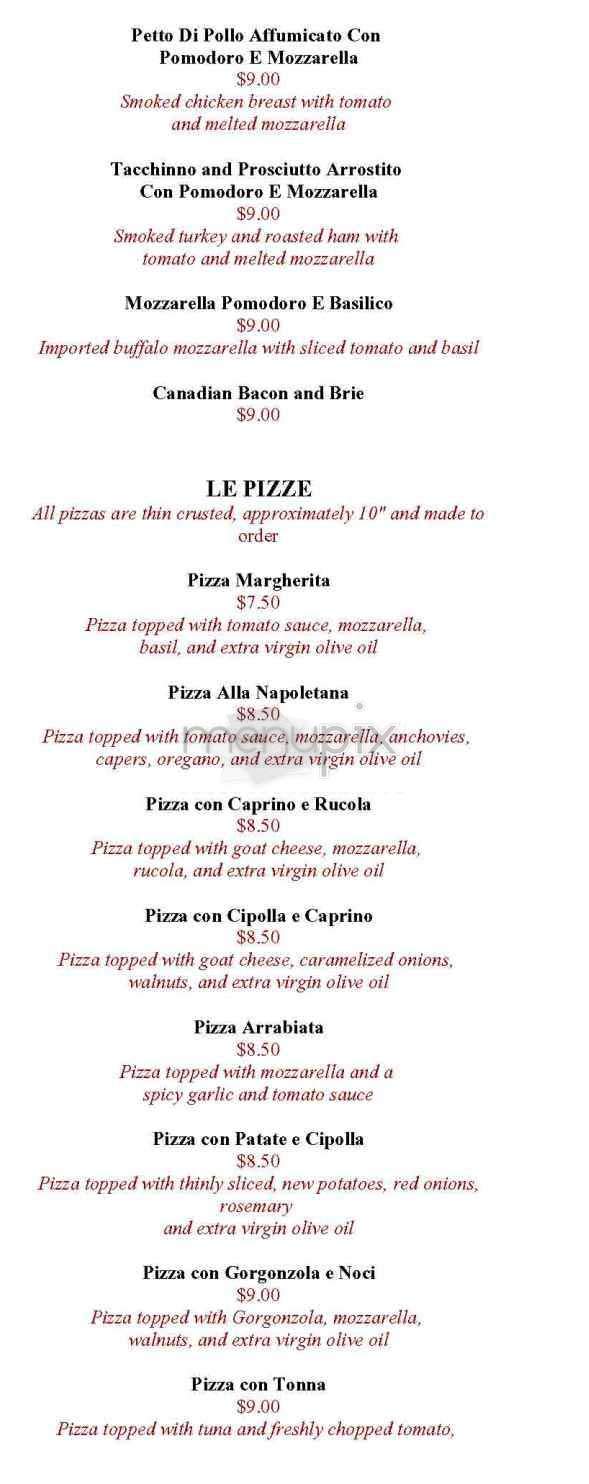 La Lanterna Caffe - New York, NY menu_pic