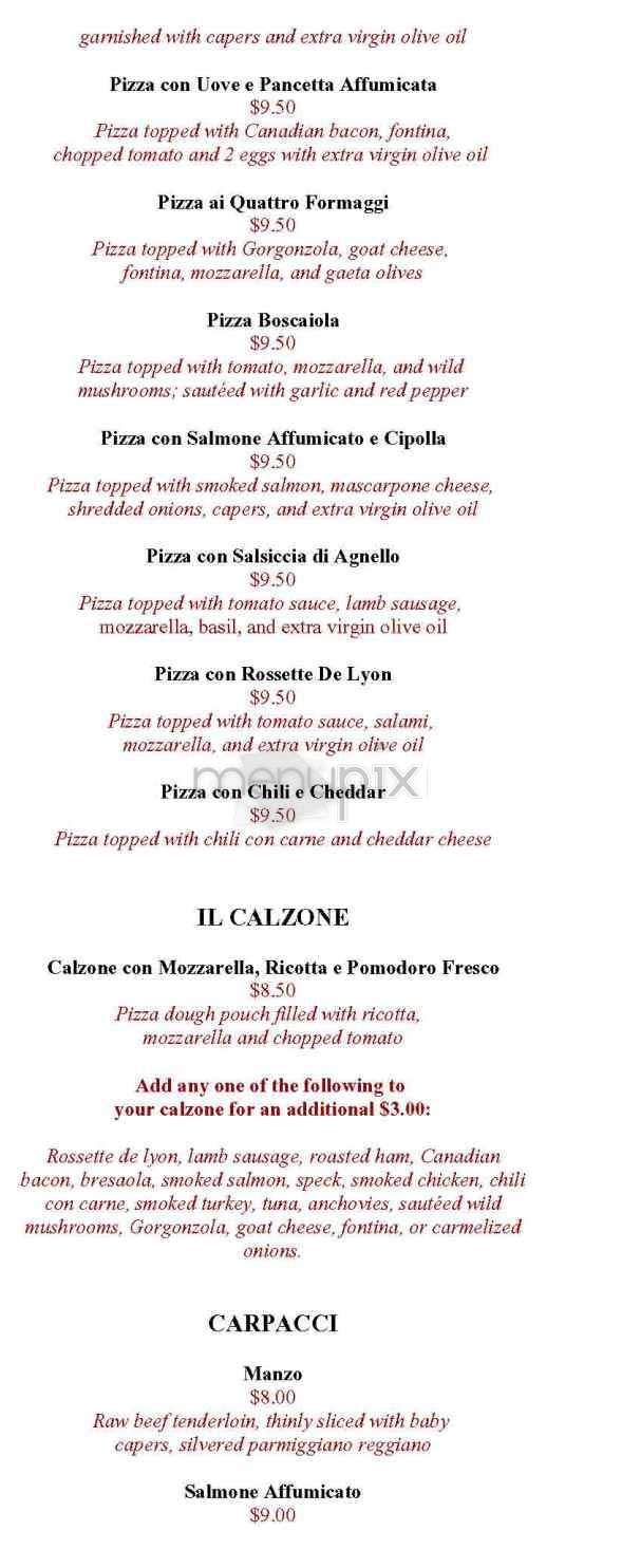 La Lanterna Caffe - New York, NY menu_pic