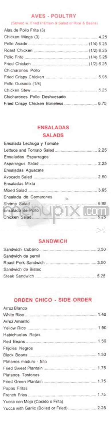 La Nueva Rampa - New York, NY menu_pic