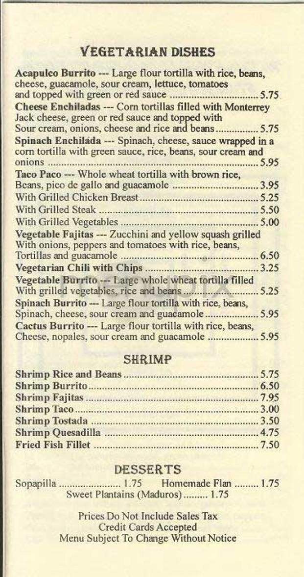 La Paloma - New York, NY menu_pic