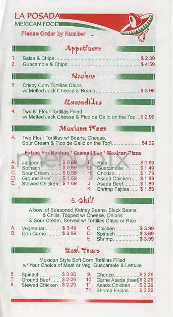 La Posada - Lincoln Park, MI menu_pic