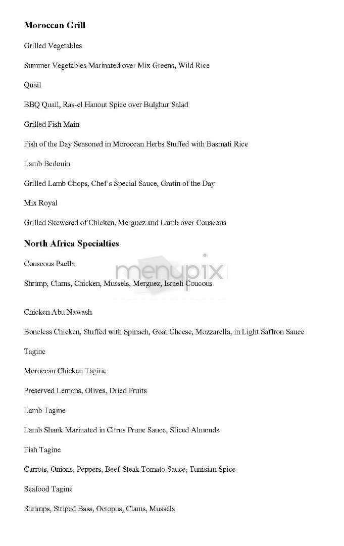 Le Souk - New York, NY menu_pic