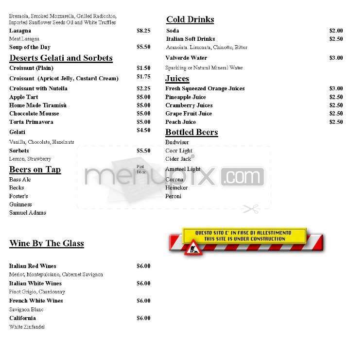 L'Angolo Cafe - New York, NY menu_pic