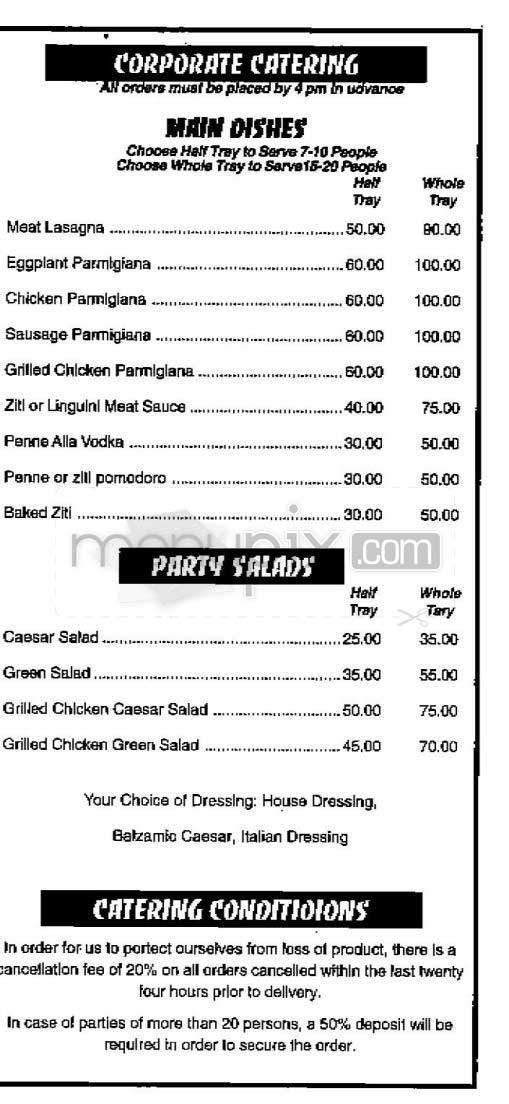 La Bellezza Pizza - New York, NY menu_pic