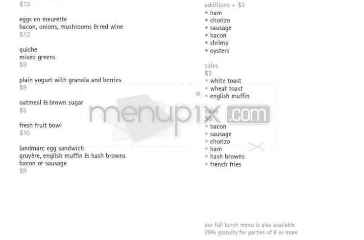 Landmarc - New York, NY menu_pic