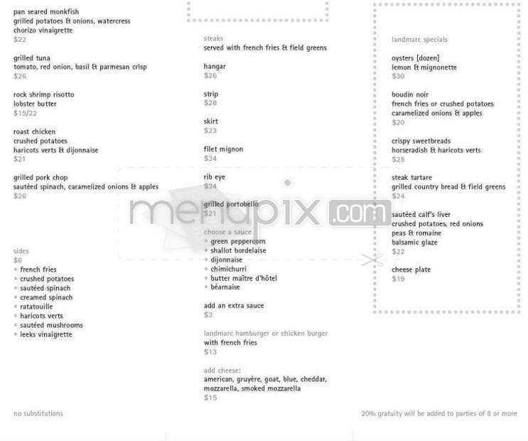 Landmarc - New York, NY menu_pic