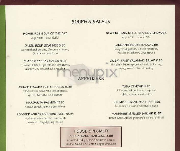 Langan's - New York, NY menu_pic
