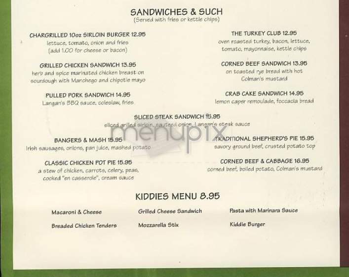 Langan's - New York, NY menu_pic
