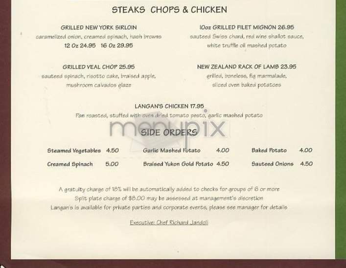 Langan's - New York, NY menu_pic