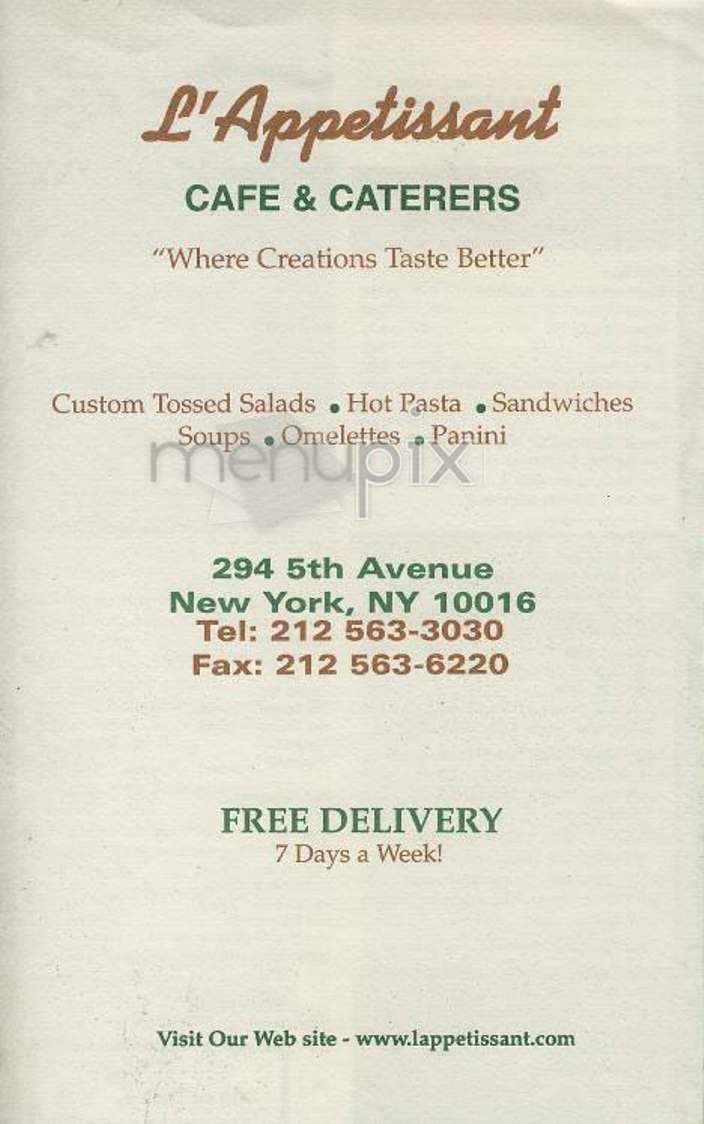 L'Appetissant - New York, NY menu_pic