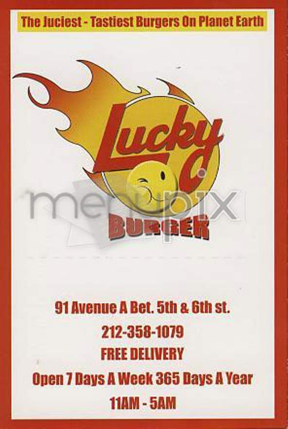 Lucky Burger - New York, NY menu_pic