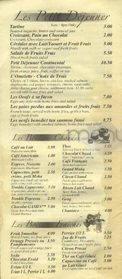 Le Gamin Cafe - New York, NY menu_pic