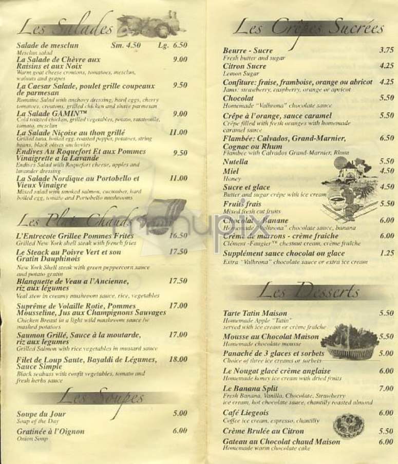 Le Gamin Cafe - New York, NY menu_pic