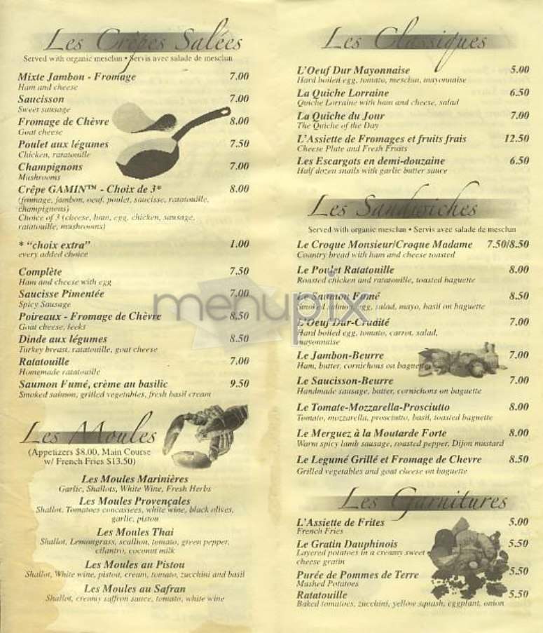 Le Gamin Cafe - New York, NY menu_pic