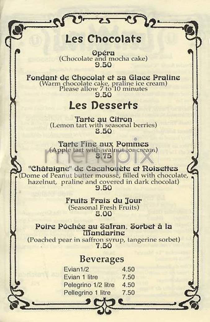 Le Marais - New York, NY menu_pic