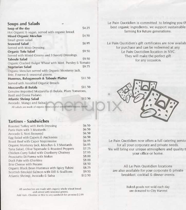 Le Pain Quotidien - New York, NY menu_pic