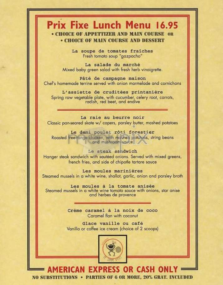 Le Singe Vert - New York, NY menu_pic